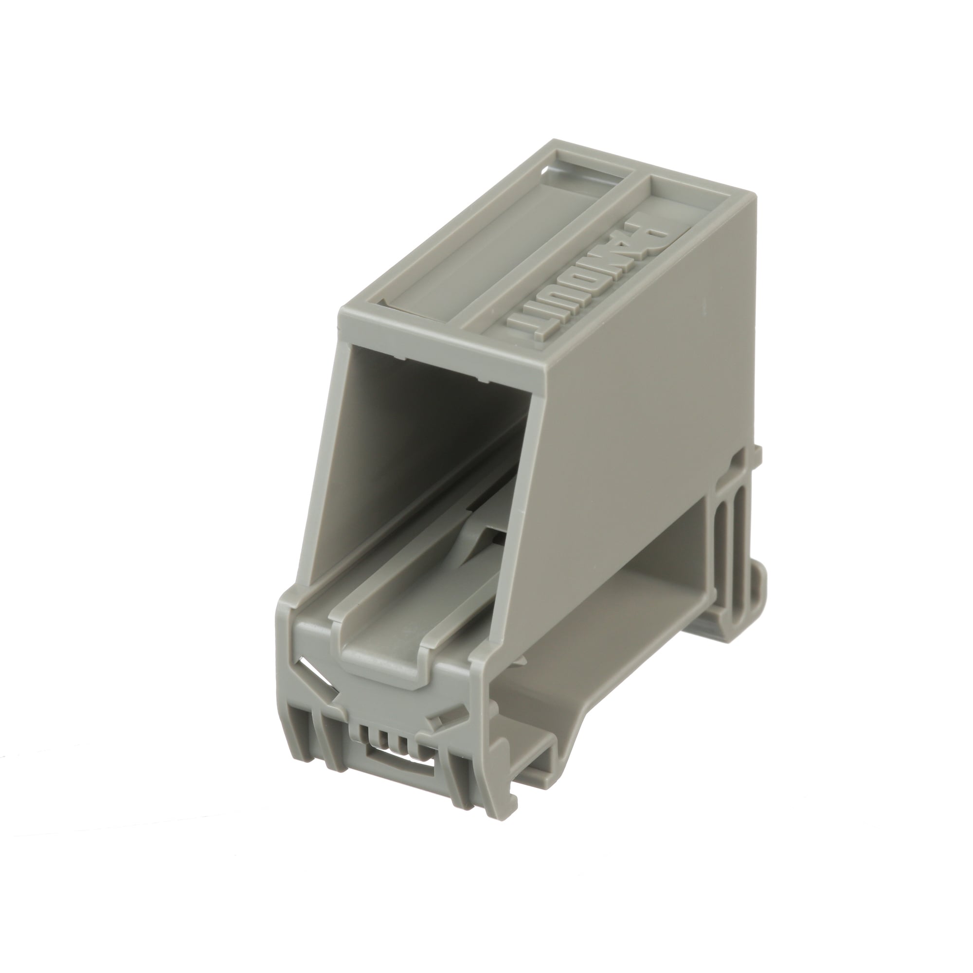 DIN rail mount adapter with label, singl