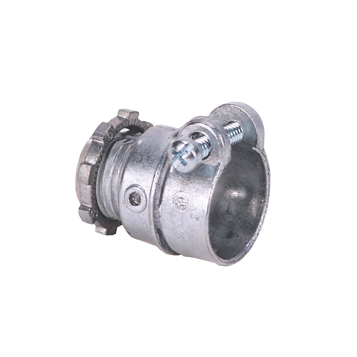 Connector, Insulated Straight Squeeze-Type, Size 2 Inches, Clamping Range 2.12 Inches - 2.47 Inches, Length 2.54 Inches, Die Cast Zinc