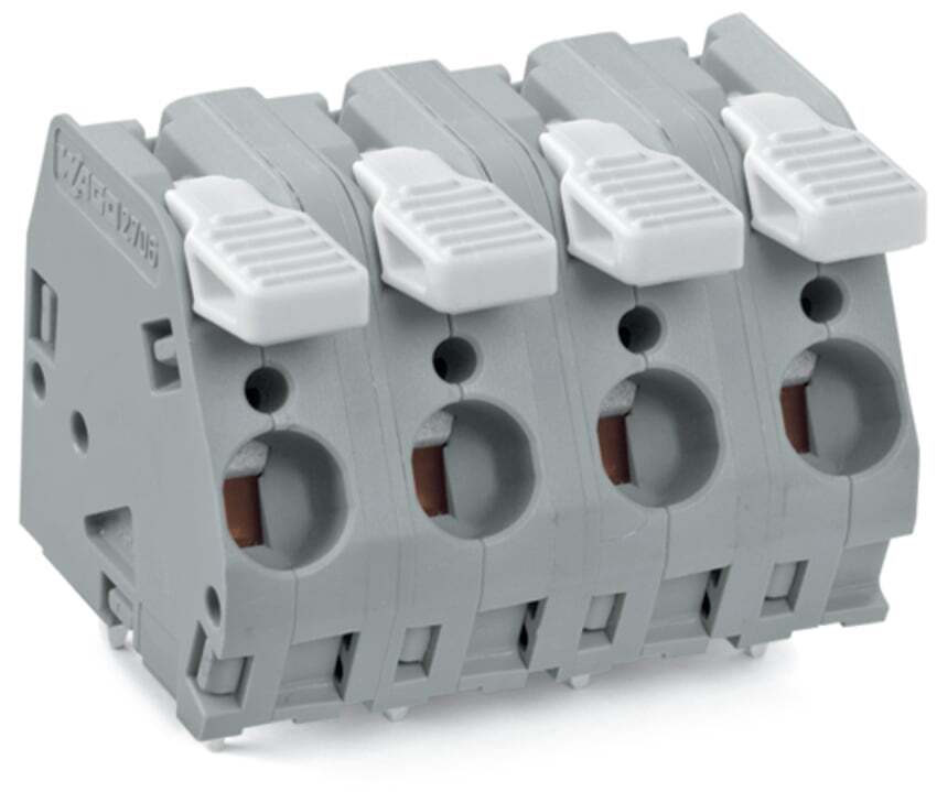PCB terminal block; lever; 6 mm; Pin spacing 10 mm; 5-pole; CAGE CLAMP; 6,00 mm; gray