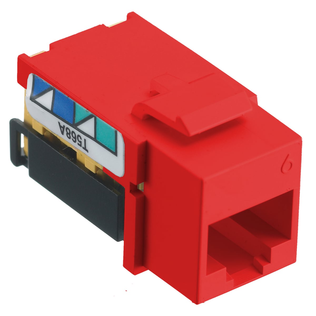 Net Select, Jack, Cat6, 8-Position, Universal A/B, Red