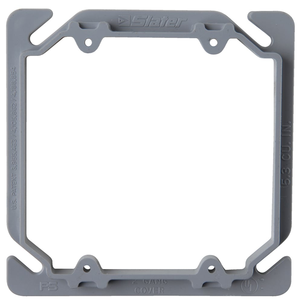 Double Gang Device Cover, raised 3/8. 100 pack.
