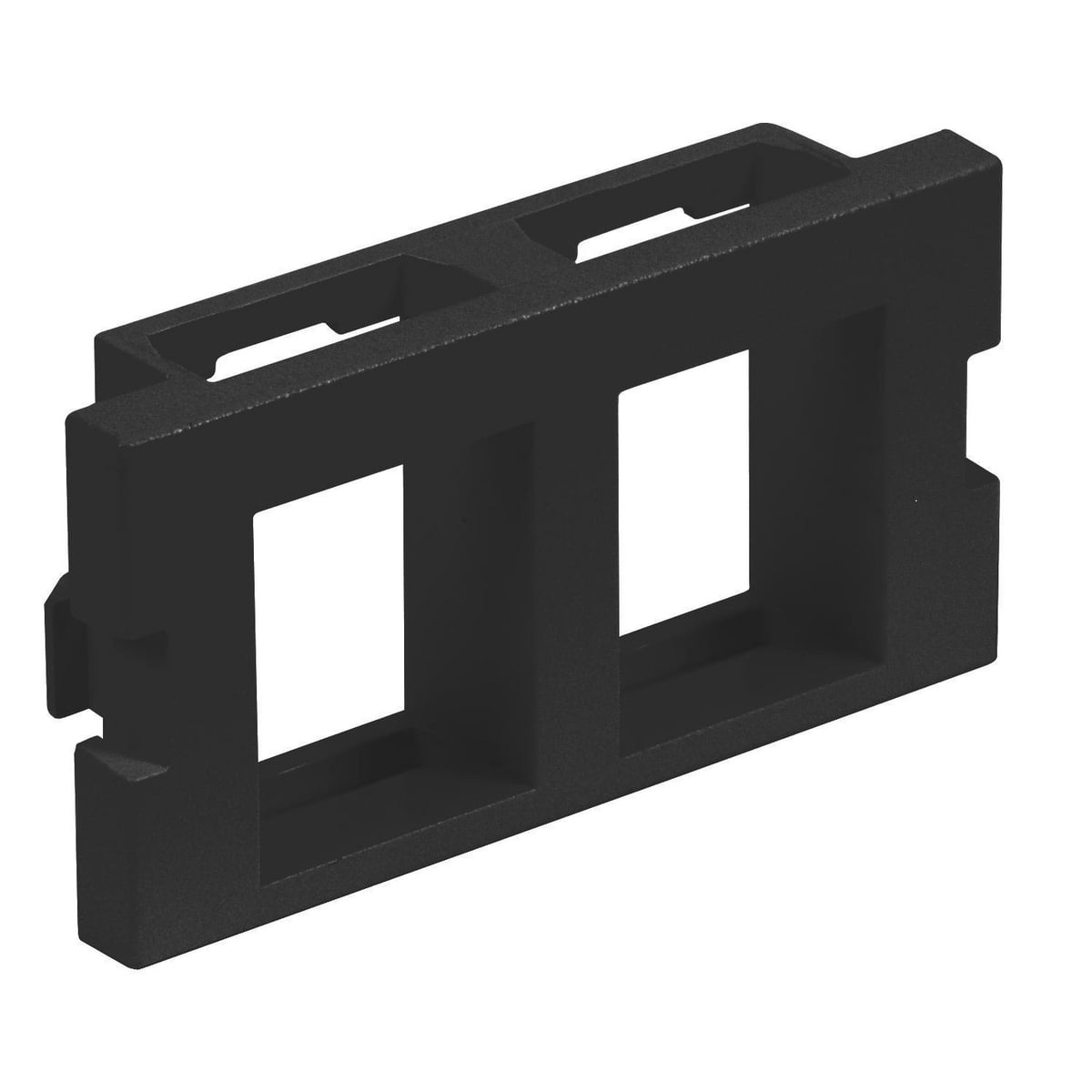Audio/Video Unloaded Module, Keystone, 2-Port, Flat, 1 Unit, Black