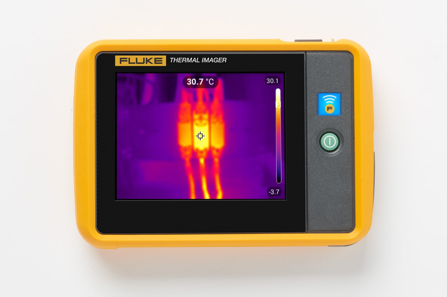 Fluke Pocket Thermal Imager. Rugged portable thermal camera for industrial inspection. In the right place. At the right time. With the right tool. The bigger the problem, the faster you need to solve it. The new Fluke Pocket Thermal Imager puts the power to minimize downtime in everyones hands.  The first line of defense for easy troubleshooting. Stop fighting fires on the job, start preventing them.