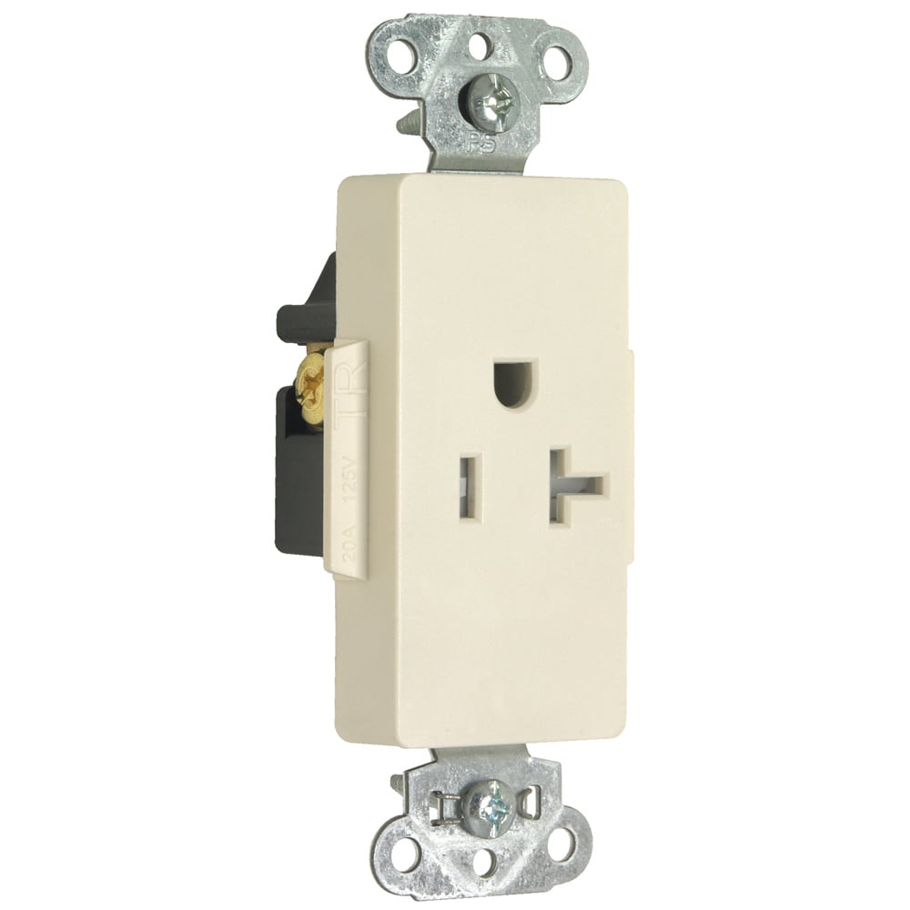 Decorator Single Receptacle Back and, Side Wire 20amp 125volt Brown