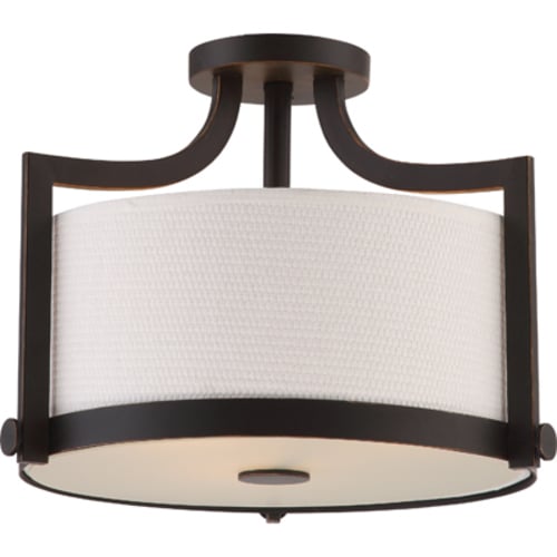 MEADOW 3 LIGHT SEMI FLUSH FIXTURE AGE BRZ