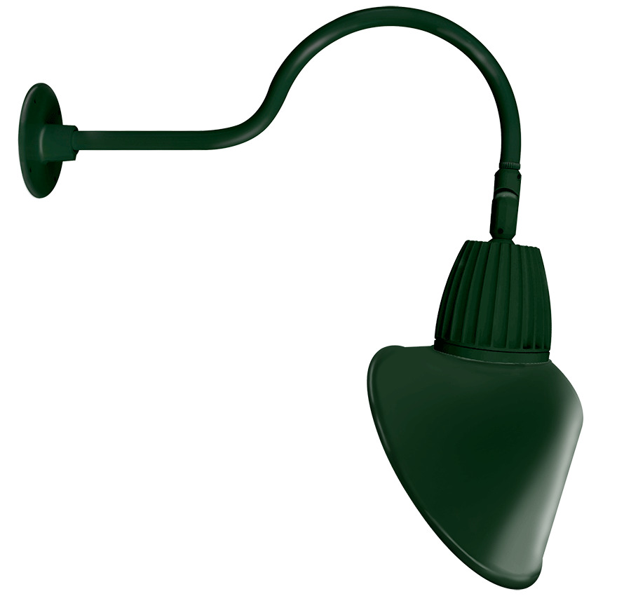 Decorative 877 Lumens Gooseneck 26W 4000K 24 Inches Arm Angled Cone Flood 15 Inches Green