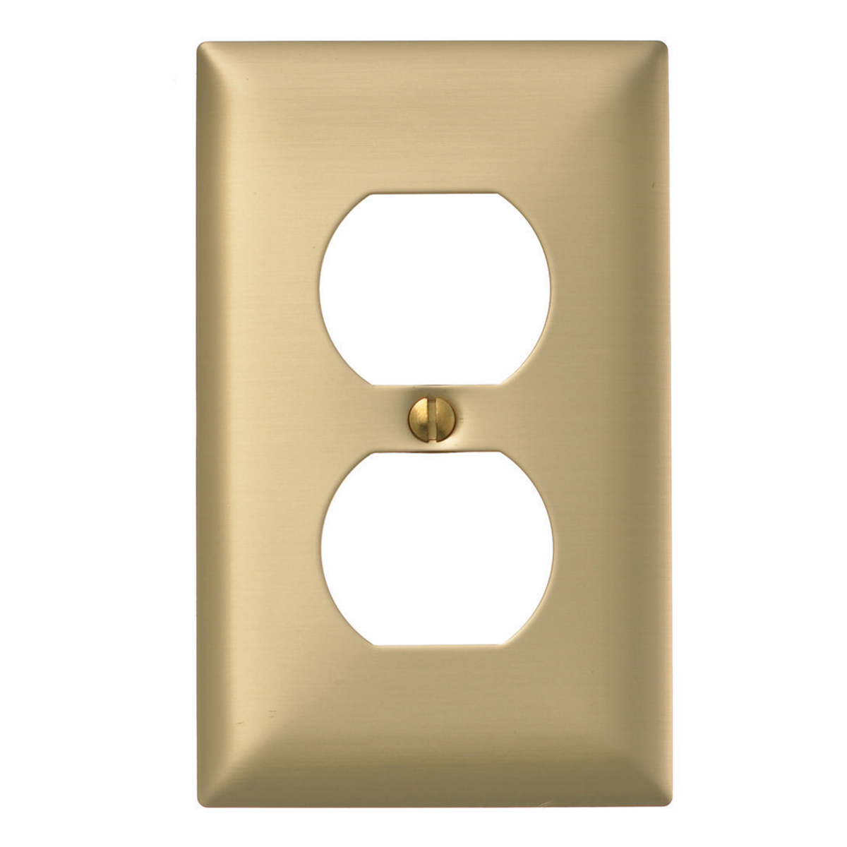 Wallplates and Boxes, Metallic Plates, 1- Gang, 1) 1.40" Opening, Standard Size, Brass Plated Steel
