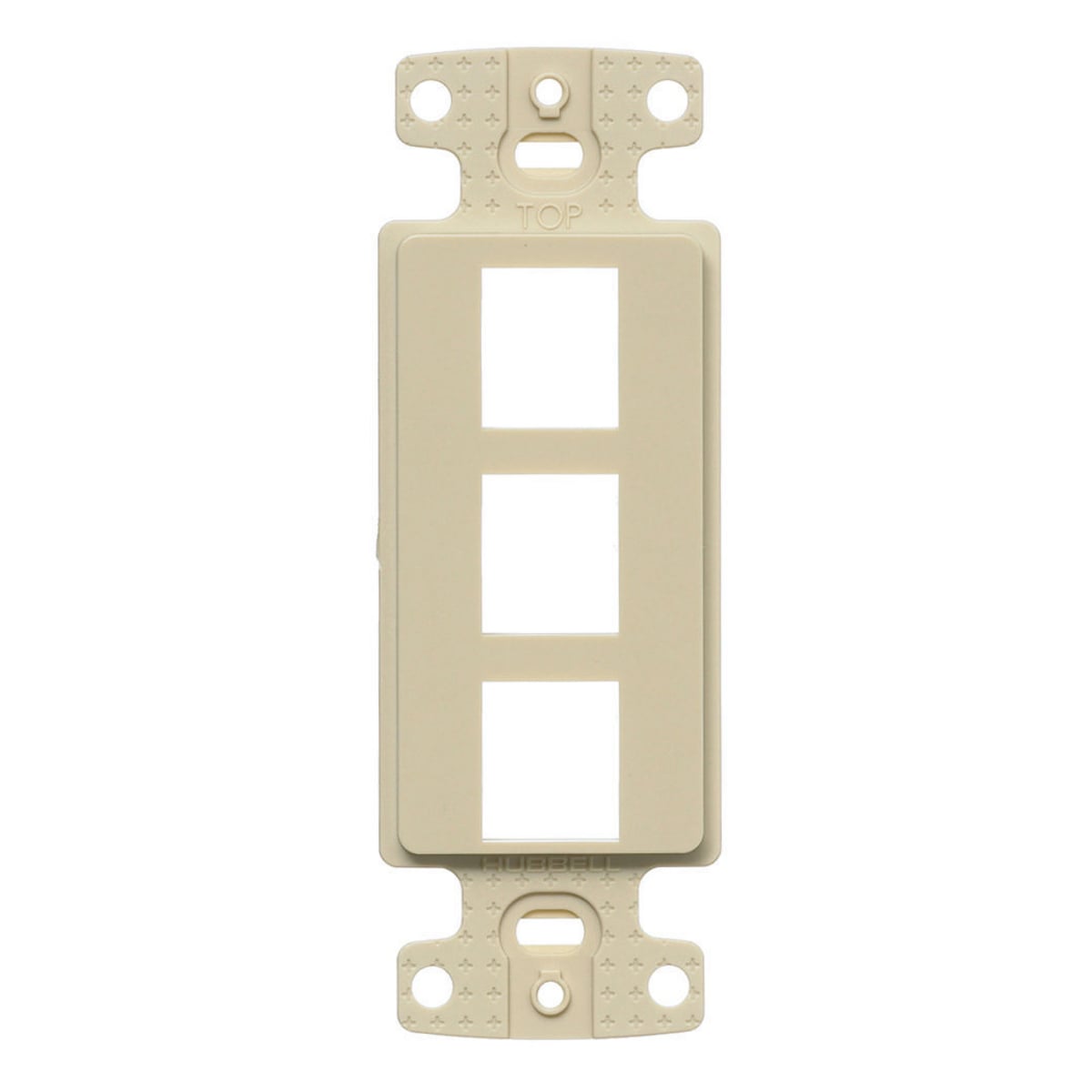 NetSelect Products, Plate Decorator Frame, Keystone, 3-Port, Electric Ivory
