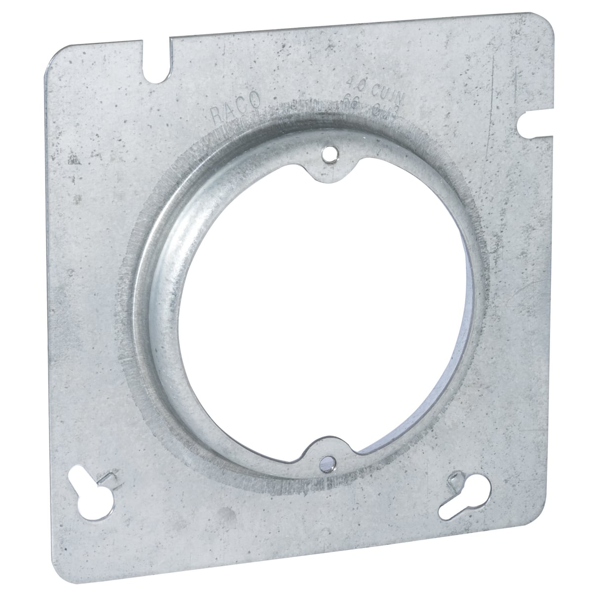 4-11/16 In. Square Fixture Covers, Raised 5/8 In., Open Ears 2-3/4In.O.C.