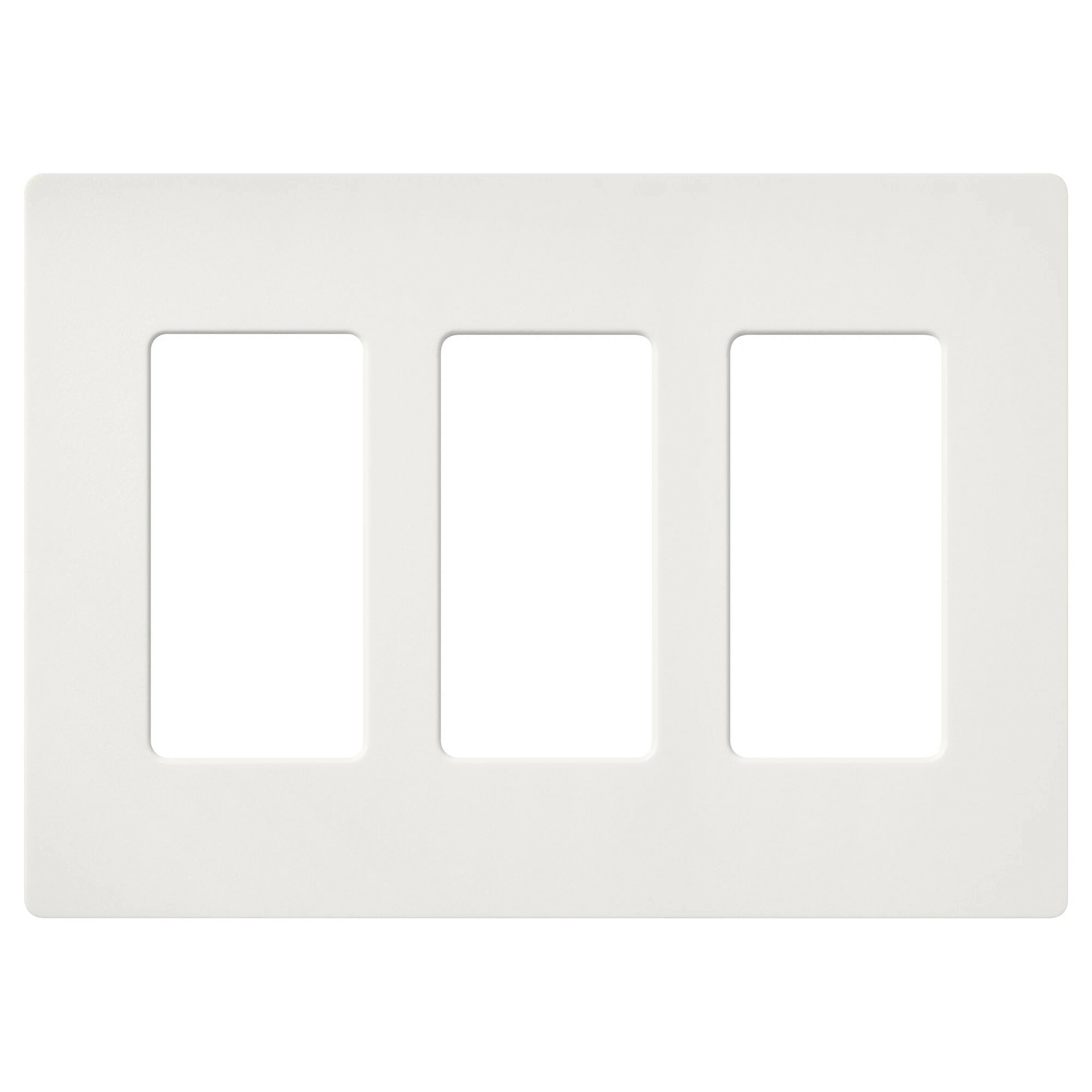 Claro Wallplate, Satin Finish, Three-gang in architectural white