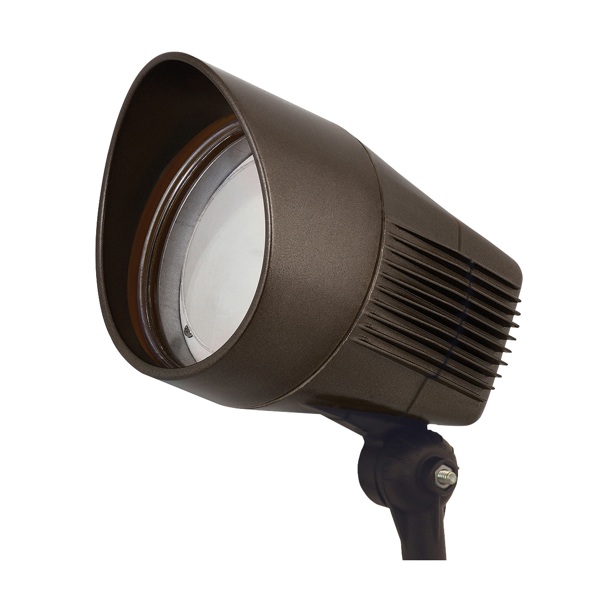 Compact LED Flood, Light Source: LED, Light Distribution: Narrow and Medium and Wide, Mounting Type: Knuckled Swivel (1/2 in threaded coupling), 4000 K, 80 CRI, Wattage: 21 W, Dark Bronze, Voltage Rating: 120-277 V.