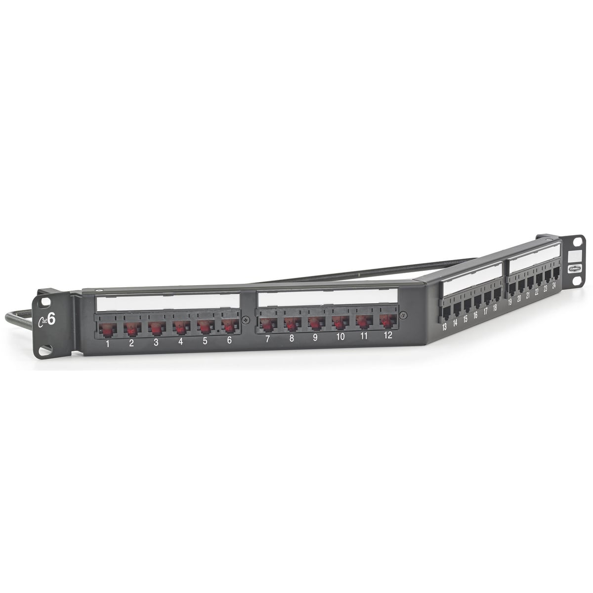 Patch Panels, Cat6, 24-Port,UniversalWiring, Angled