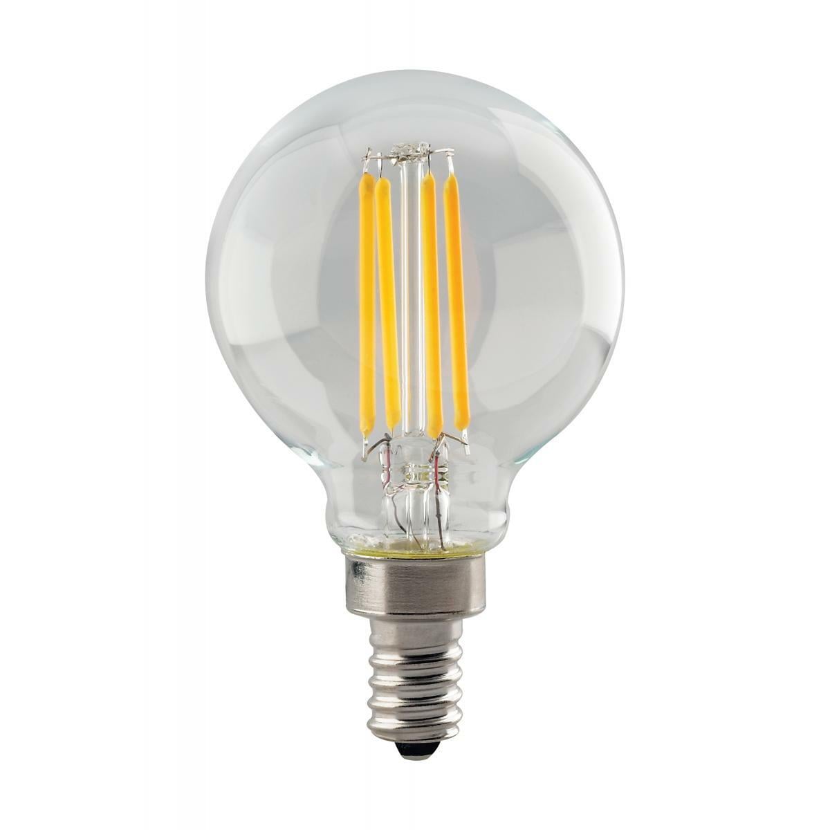 4.5 Watt G16.5 LED Lamp - Clear Candelabra Base 3000K 350 Lumens 120 Volts