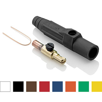 Rhino-Hide 15 Series Male Plug, Contact & Insulator, Cam-Type, Detachable, Crimp Tube, #8 - #4 AWG, 140 Amp Max, Type 3R "While-in-Use-Blue