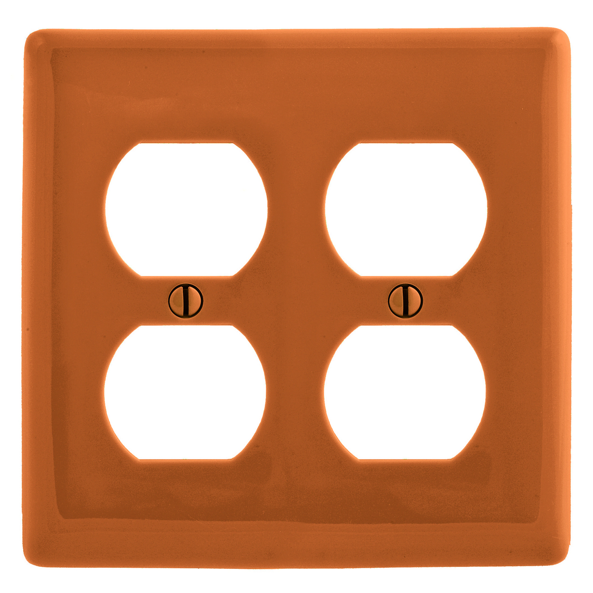 Wallplates and Box Covers, Wallplate, Nylon, 2-Gang, 2) Duplex, Orange