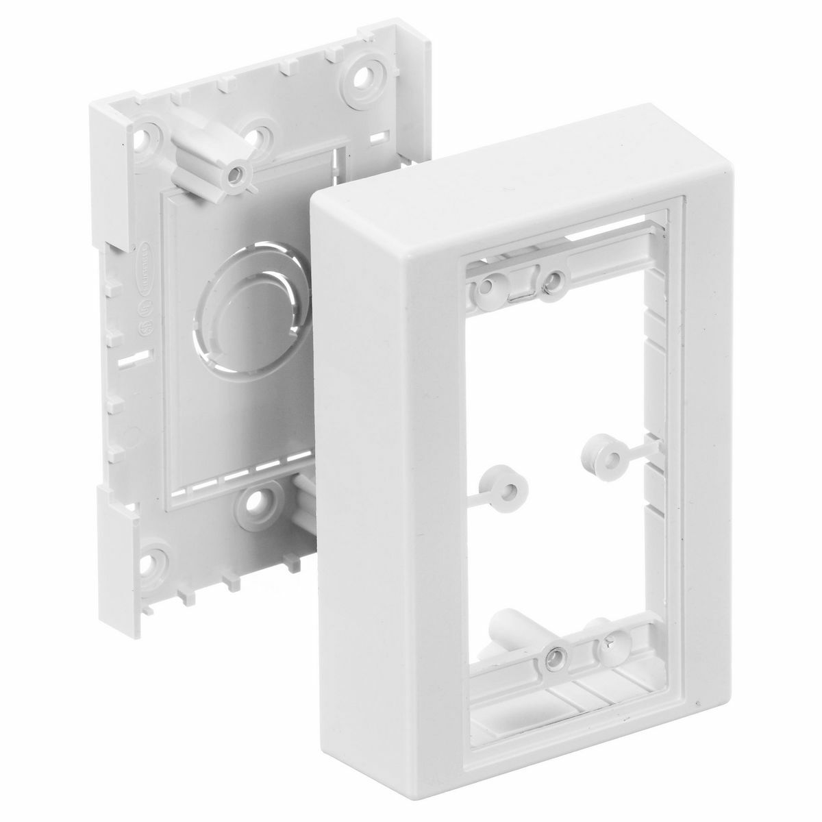 Hubbell Wiring Device Kellems, Network Wiring Products, Raceway, Non-Metallic, POLYTRAK Series, 1-Gang, 1.25" Depth, White