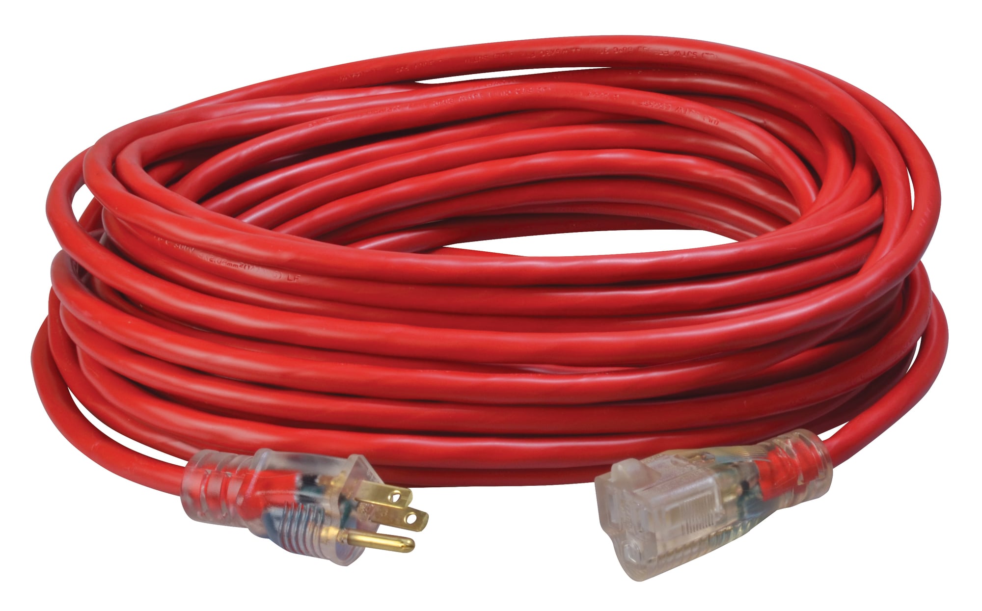 Southwire 2489SW8804 14/3 Heavy-Duty 15-Amp SJTW General Purpose Extension Cord with Lighted End, 50