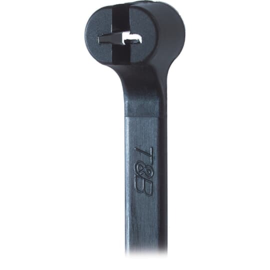 Cable Tie, Black Polyamide (Nylon 6.6) for Temperatures up to 85 Degrees Celsius (185 F), Weather and Ultraviolet Resistant for Indoor and Outdoor Applications, UL/EN/CSA62275 Type 2/21 Rated for AH-2 Plenum, Length of 208mm (8.2 Inches), Width of 3.6mm (0.14 Inches), Thickness of 1mm (0.04 Inch), Tensile Strength Rating of 178 Newtons (40 Pounds), Bulk Pack