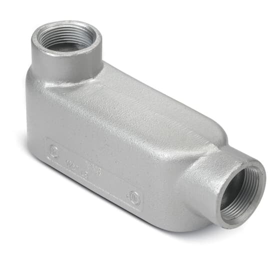Series 35 Back Opening 2-1/2 Inch Conduit Body, Body Material Malleable Iron, Finish Zinc Plating with an Aluminum, Acrylic Coating for Use with Rigid/IMC Conduit