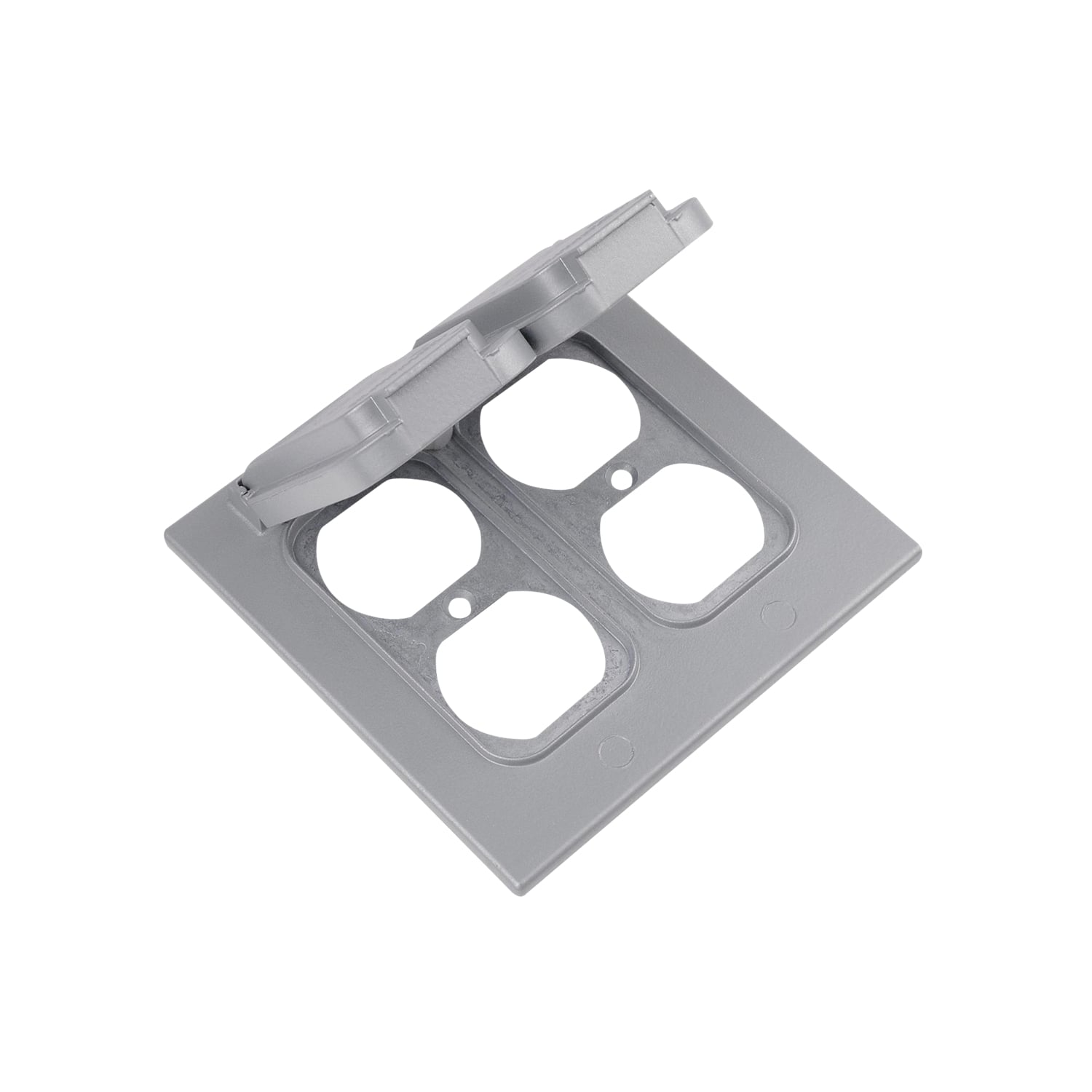 Two Gang Weatherproof Receptacle Cover, Bronze, Aluminum, 2 Duplex Receptacles, with Self Closing Lids
