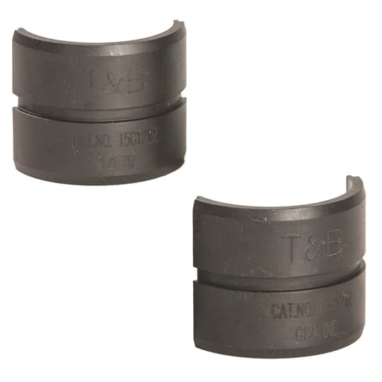 Figure 6 and Figure 8 Die Connector Element A and B - Connector 54865L and 54875L, Cable Element A #1 Str. - 250 kcmil and #2 Str. - 250 kcmil, Cable Element B #2 Str.- 250 kcmil, Ground Rod B 1/2 Inch- 5/8 Inch Rod, Rebar Element B 3/8 Inch-1/2 Inch - #3 - #4 Rebar