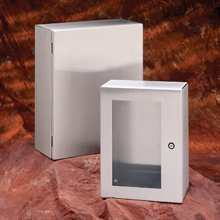 Eaton B-Line series wall mounted panel enclosure,24" height,12" length,24" width,NEMA 4X,Hinged cover,SDSS6 enclosure,Wall mount,Medium single door,Thru holes,opt. external mounting feet,316 stainless steel,Seamless poured in-place gasket