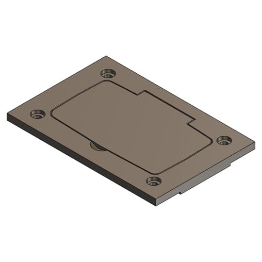 Single Gange Non-Metallic Cover for Floor Boxes for Power and Communications, Universal Cover, Brown