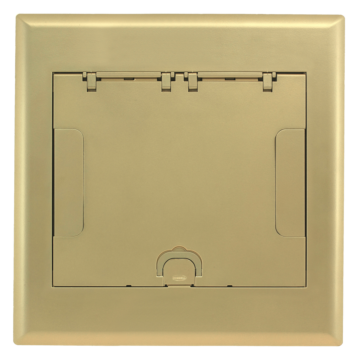 Raised Access or Wooden Floors, Recessed, 4-Gang AFB Series, Cover Assembly, Brass Powder Paint Finish