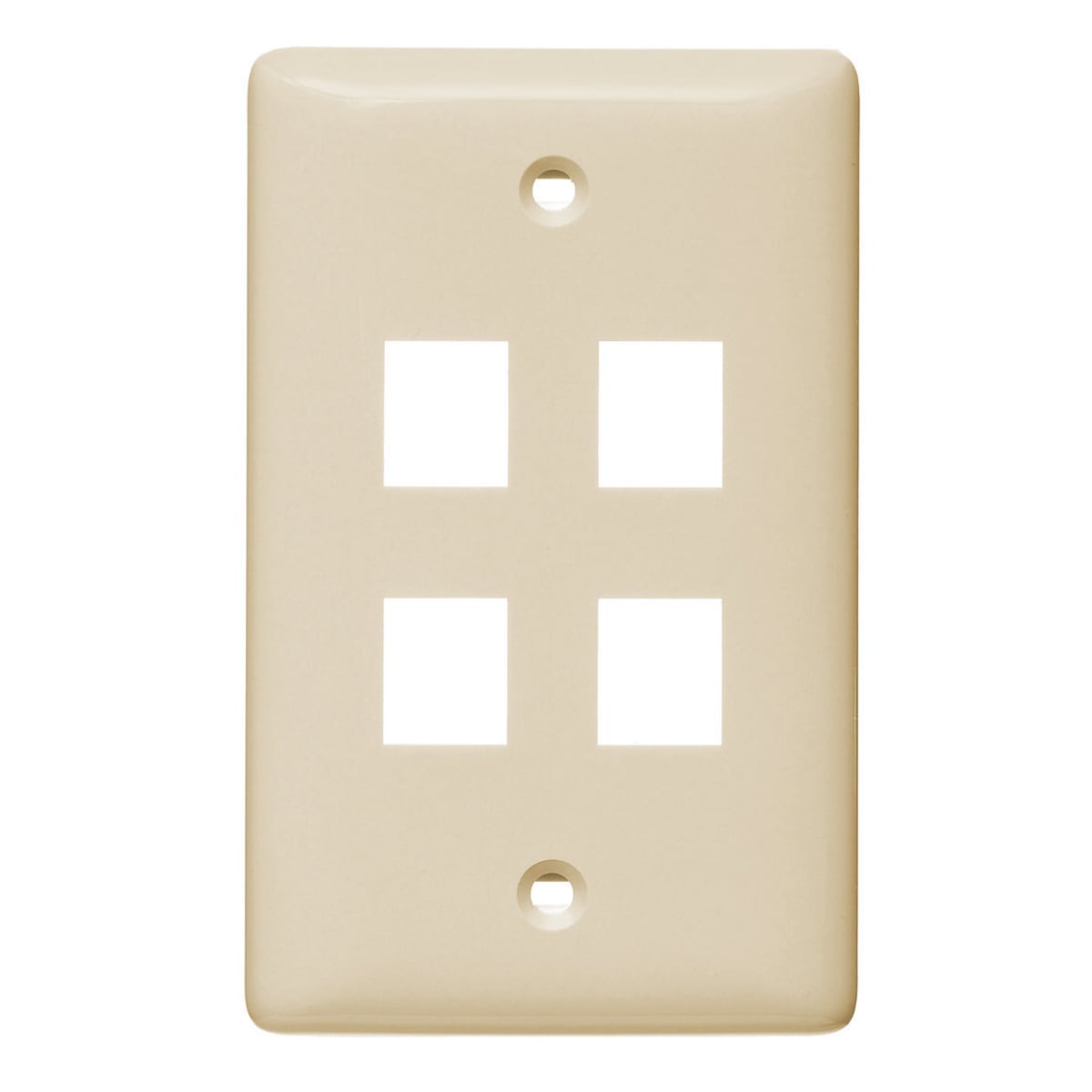 NetSelect Products, Wall, Without Label, 1-Gang, 4-Port, Light Almond