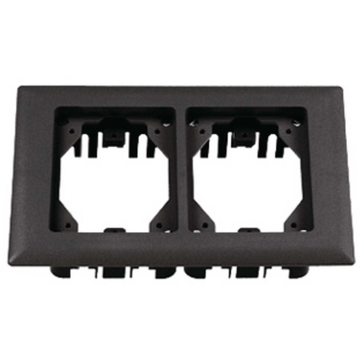 Concrete Floorboxes, Flush, Rectangular PVC Box Series, 2-Gang Non-Metallic Carpet Flange, Black