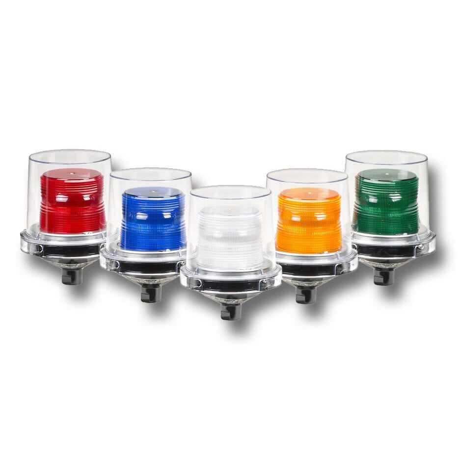 Electraray Hazardous Location LED Flashing Warning Light, 120-240VAC, Blue - Available in 24VAC/DC and 120240VAC. Five lamp/lens colors: Amber, Blue, Clear, Green and Red. Flashing mode standard, configurable to steady-burn. 50,000-hour, vibration-resistant LED lamp. 1/2-inch NPT pipe mount. Type 4X, IP66 enclosure. IP69K compliant. Marine Listed. UL and cUL Listed for Class I, Division 2, Groups A, B, C and D & Class II Division 2, Groups F and G & Class III.