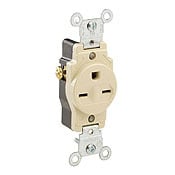15-Amp, 250-Volt, Narrow Body Single Receptacle, Straight Blade, Commercial Grade, Grounding, White