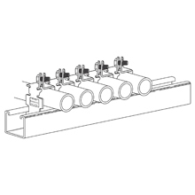 Eaton B-Line series Twist Ear pipe clamp, 0.0635" H x 5.0480" L x 1.25" W, Steel