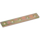 Connector Plate with 5 Holes, Length 7-1/2 Inches, Width 1-1/2 Inches, GalKrom/Standard Steel with 9/16 Inch Holes on 1-1/2 Inch Centers