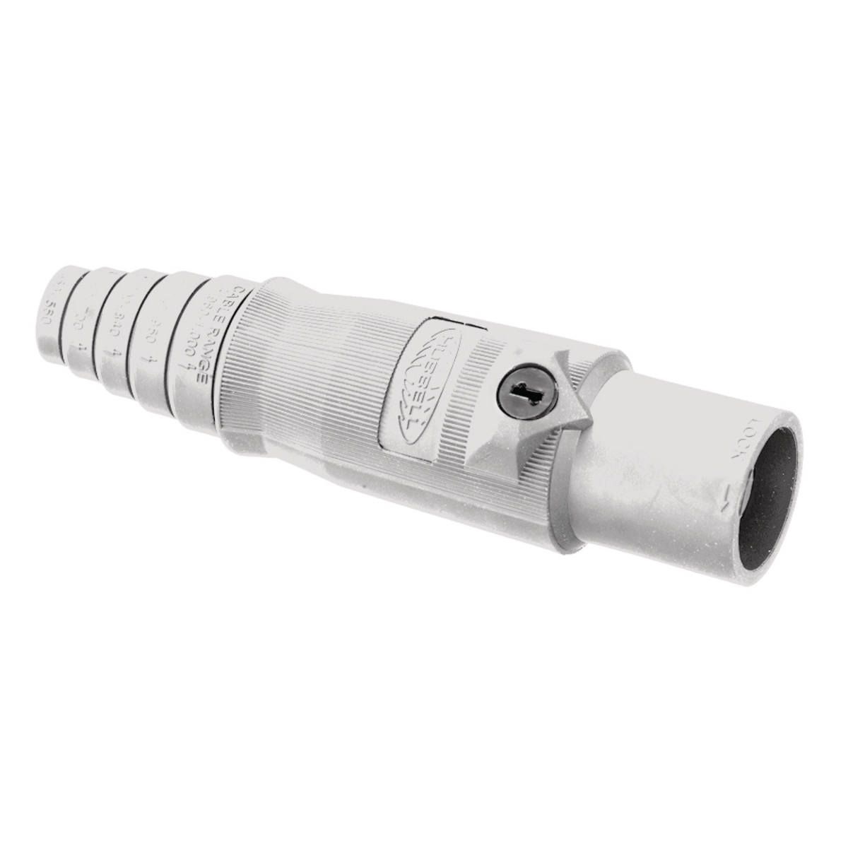 Heavy Duty Products, Single Pole Devices, Industrial Grade, Male, Plug, 400A 600V AC/DC, Single Conductor, Double Set Screws, White