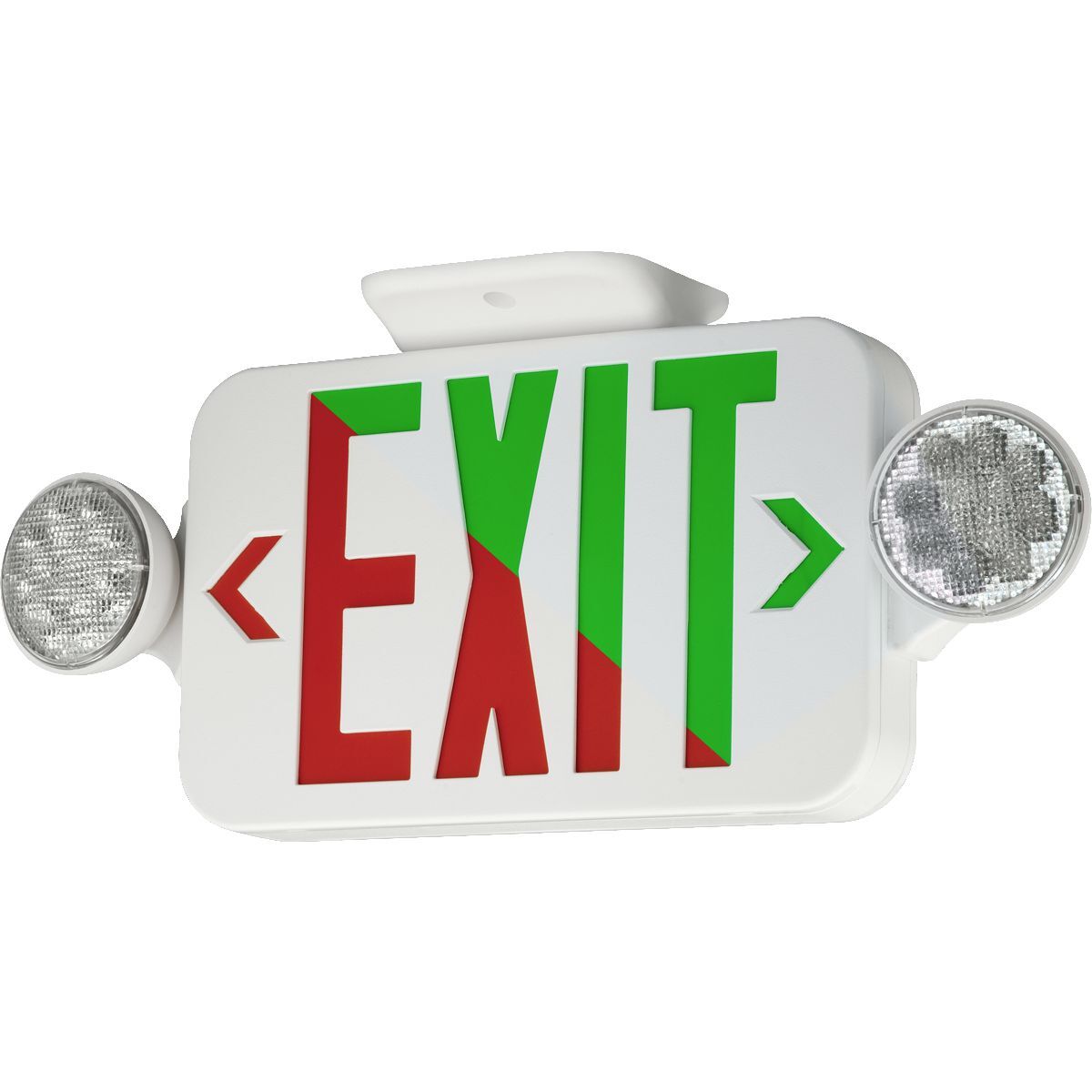 Red Letters, Black Housing Single/Double Face. Includes long-life Nickel Cadmium battery for UL recognized 90 minute emergency lighting. Remote capacity or extended runtime option.
