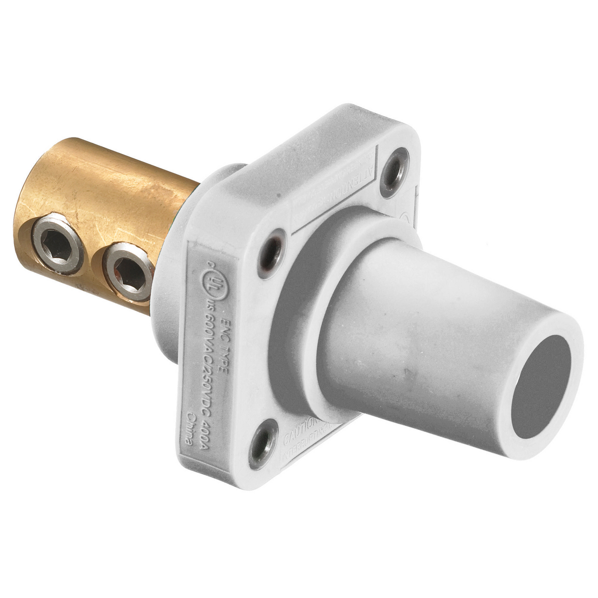 Heavy Duty Products, Single Pole Devices, Industrial Grade, Female Receptacle, 300/400A, 600V AC/DC, Single Conductor, Set Screw, White