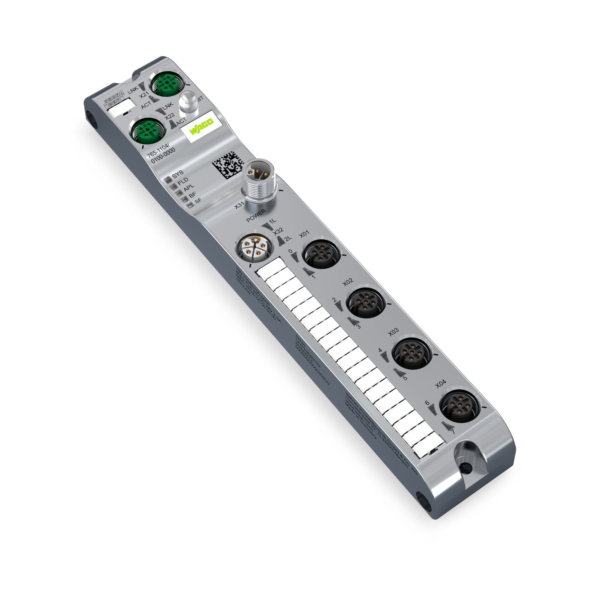 8-channel digital input/output; EtherNet/IP; DC 24 V / 2.0 A; 4xM12 connection; SlimLine