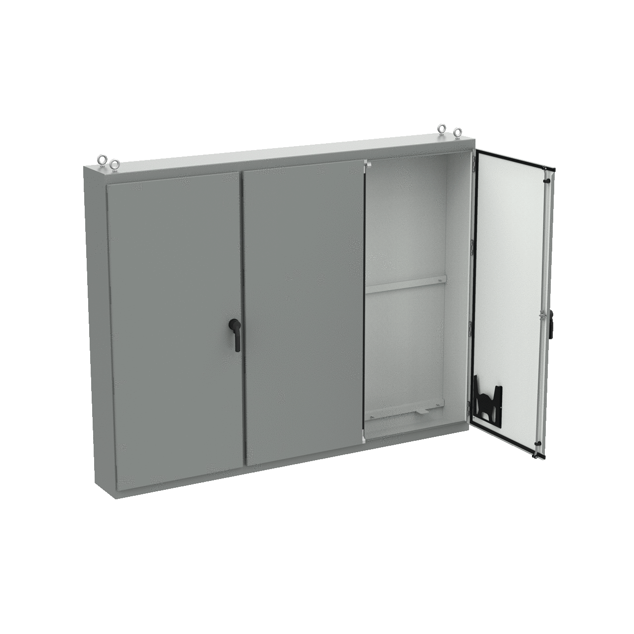 Free-Stand Multi-Door Type 12 LP White Inside 3Dr, 86.12x112.00x14.12, Gray, Steel