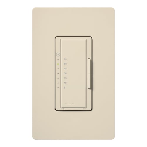 Maestro Countdown Timer, Single-pole, no neutral required, 120V/600W/VA (5A) in light almond