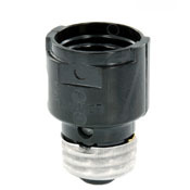 Medium-Medium Base, One-Piece, Adapters and Extensions, Incandescent, Phenolic Lampholder, 1-3/16 Inch, To Be Used in Phenolic Sockets Only, Black