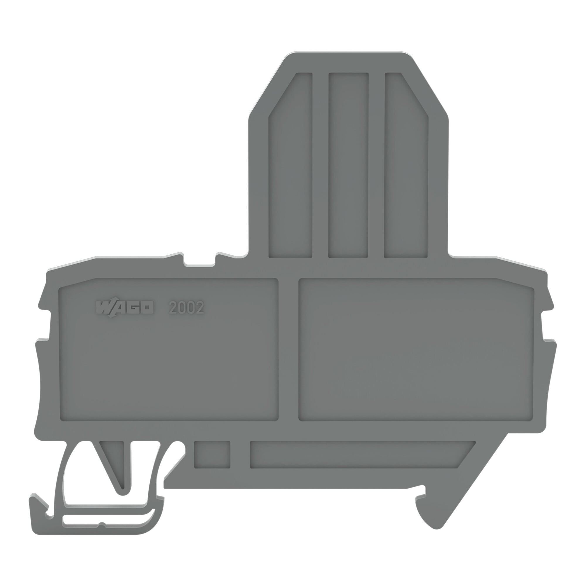 End plate for fuse terminal blocks; 2 mm thick; gray