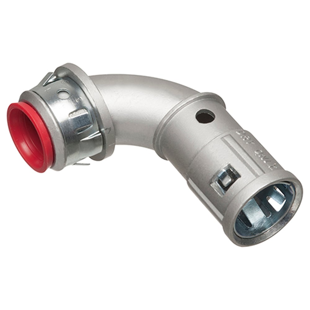 90 degree snap to it cable connector. Zinc die-cast for AC, MCI, HCF, MCIA, MCPCS cable. With Insulated throat. Cable Range .405 to .600.