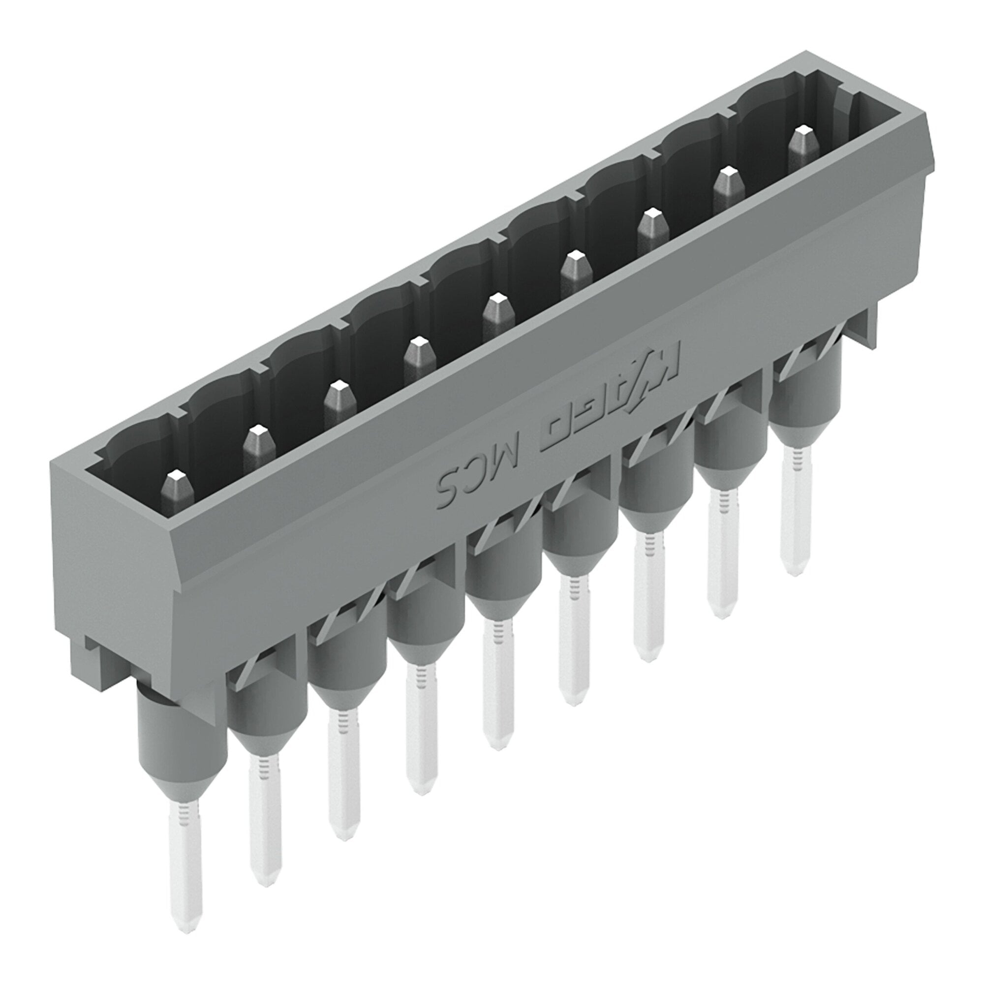 Male connector for rail-mount terminal blocks; 1.2 x 1.2 mm pins; straight; Pin spacing 5 mm; 9-pole; gray