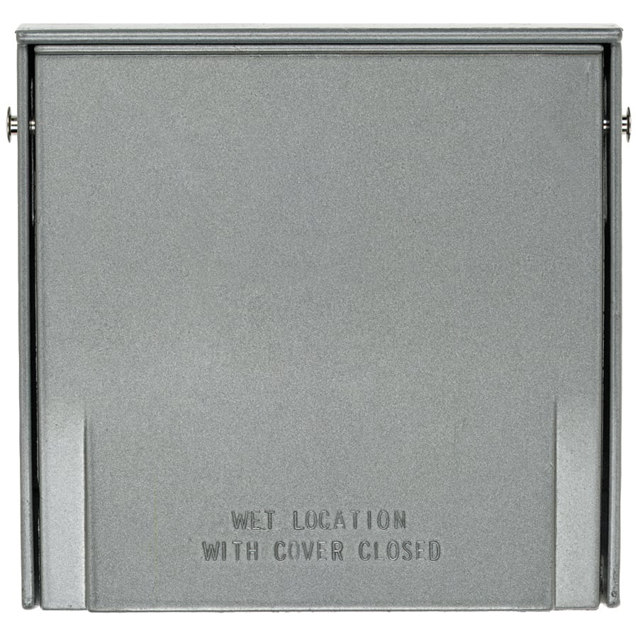 Weatherproof Heavy Cast Aluminum Cover 2 Gang Power Outlet, 2.156 Diameter Opening, Gray