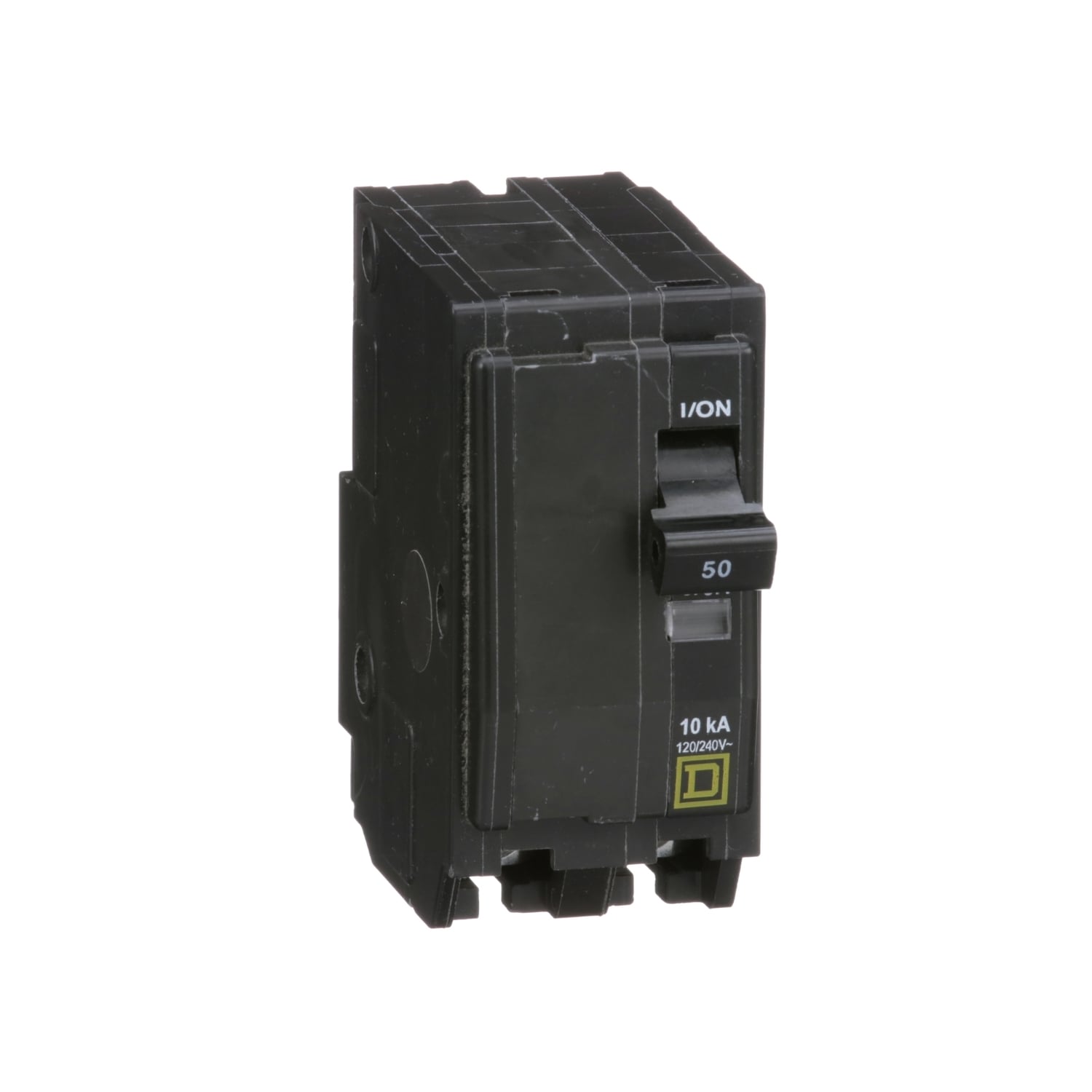 Mini circuit breaker, QO, 50A, 2 pole, 120/240VAC, 10kA, plug in, consumer pack