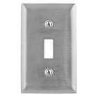 Hubbell Wiring Device Kellems, Wallplates and Boxes, Metallic Plates, 1-Gang, 1) Toggle Opening, Standard Size, Stainless Steel