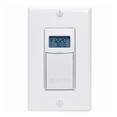The DIGTL 7D ASTRO TIMER 20A 24-277V WHITE The EI600 features up to 40 ON/OFF programmed events per week and an automatic daylight saving time adjustment. It controls AC and DC up to 277V and has an astronomic feature which can be combined with specific ON/OFF programming. Convenient program capabilities are designed to suit any lighting schedule. All programs are securely stored in non-volatile memory and backed up by a CR2 lithium battery. The timer is compatible with single-pole and 3-way incandescent, fluorescent, CFL, and LED bulbs and requires no neutral wire. With robust performance and an abundance of features, the EI600 is the number one choice for in-wall timers.