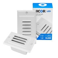 STP Series LED Step Light with Vertical and Horizontal Faceplates in White