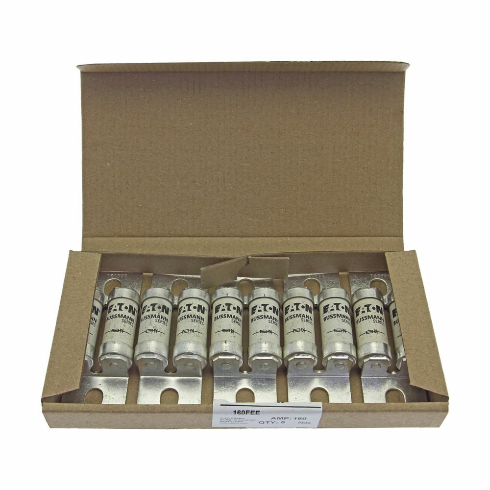 Eaton Bussmann series high speed British standard fuse, Double barrel, 160A, 690 VAC/500 VDC (IEC), 700 VAC/500 VDC (UL), Class aR, Breaking capacity 200 kA RMS Sym.HSBS, 50 kA DC at 500 VDC